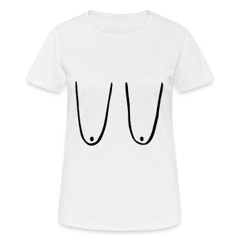 Hanging tits - Women's Breathable T-Shirt - white - Front - AI Model Female 172 dark (172cm)