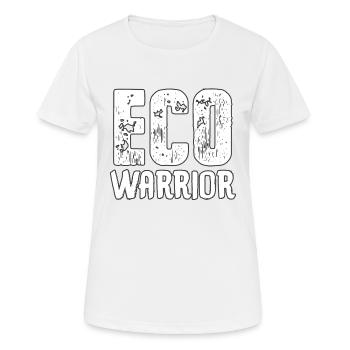 Eco Warrior J - Frauen T-Shirt atmungsaktiv - Weiß - Vorne - AI Model Female 172 dark (172cm)