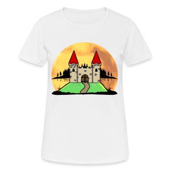 Moyen Age Château Château Forteresse Nature Fantaisie - T-shirt respirant Femme - blanc - Devant - AI Model Female 172 dark (172cm)