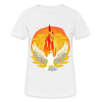 Dove of Peace Flame Dove War Disarmament Bird - Women's Breathable T-Shirt - white - Front - AI Model Female 172 dark (172cm)
