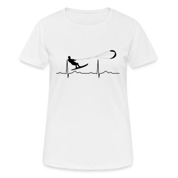 Kite Sailing Kitesurf kiting - Women's Breathable T-Shirt - white - Front - AI Model Female 172 dark (172cm)