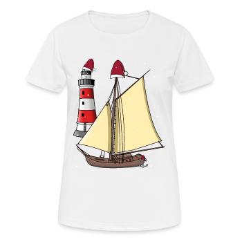 Voilier Nikolaus Santa Ahoi Noël maritime - T-shirt respirant Femme - blanc - Devant - AI Model Female 172 dark (172cm)