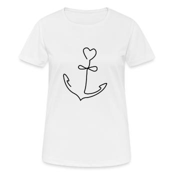 Ancre maritime - T-shirt respirant Femme - blanc - Devant - AI Model Female 172 dark (172cm)