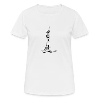 Phare maritime - T-shirt respirant Femme - blanc - Devant - AI Model Female 172 dark (172cm)