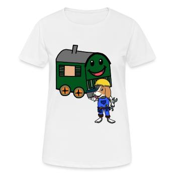 Bauwagen Handwerker Handwerk Zimmermann Hütte - Frauen T-Shirt atmungsaktiv - Weiß - Vorne - AI Model Female 172 dark (172cm)