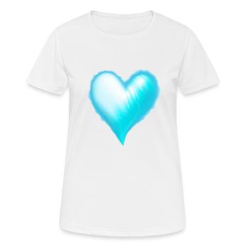 Coeur bleu idée cadeau bleu clair Amour Saint-Valentin - T-shirt respirant Femme - blanc - Devant - AI Model Female 172 dark (172cm)