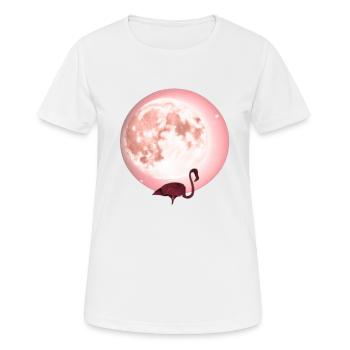 Flamingo Moon pink pink gift idea - Women's Breathable T-Shirt - white - Front - AI Model Female 172 dark (172cm)