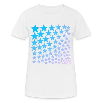 Stars turquoise light blue pink pink gift idea - Women's Breathable T-Shirt - white - Front - AI Model Female 172 dark (172cm)