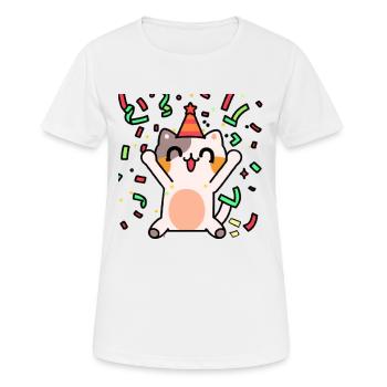 Cat Party Gift Idea Cute Celebrate Cute - Women's Breathable T-Shirt - white - Front - AI Model Female 172 dark (172cm)