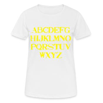 ABC Geschenkidee Alphabet Grundschule Kinder gelb - Frauen T-Shirt atmungsaktiv - Weiß - Vorne - AI Model Female 172 dark (172cm)