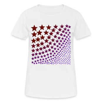 Sterne rot lila Geschenkidee - Frauen T-Shirt atmungsaktiv - Weiß - Vorne - AI Model Female 172 dark (172cm)