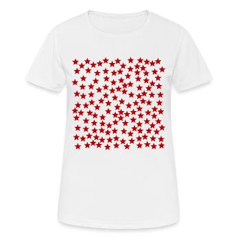 Sterne rot Geschenkidee - Frauen T-Shirt atmungsaktiv - Weiß - Vorne - AI Model Female 172 dark (172cm)