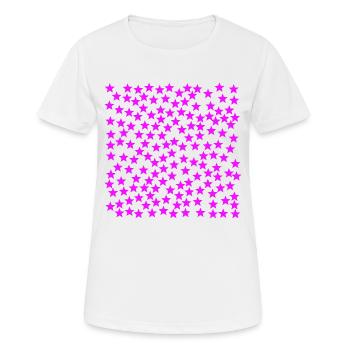 Rosa Sterne Geschenkidee pink - Frauen T-Shirt atmungsaktiv - Weiß - Vorne - AI Model Female 172 dark (172cm)