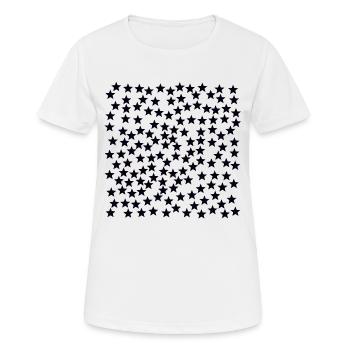 Idée cadeau étoile noire - T-shirt respirant Femme - blanc - Devant - AI Model Female 172 dark (172cm)