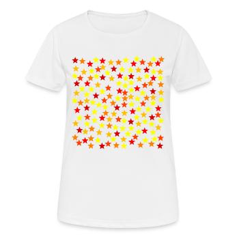 Stars in yellow, red & orange gift idea - Women's Breathable T-Shirt - white - Front - AI Model Female 172 dark (172cm)