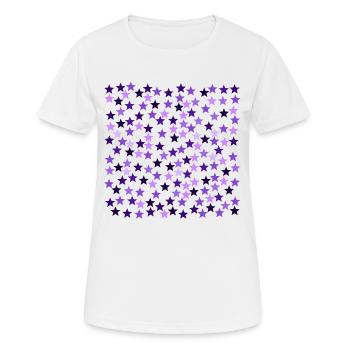 Sterne rosa lila lavendel violett Geschenkidee - Frauen T-Shirt atmungsaktiv - Weiß - Vorne - AI Model Female 172 dark (172cm)