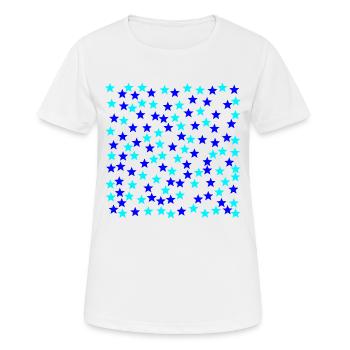 Sterne hellblau dunkelblau Geschenkidee - Frauen T-Shirt atmungsaktiv - Weiß - Vorne - AI Model Female 172 dark (172cm)