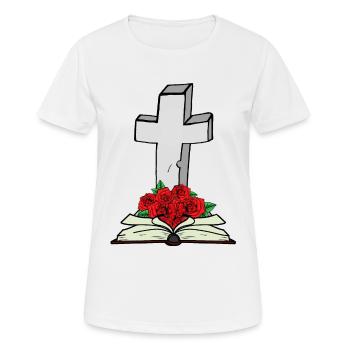 Croix Bible Livre Jésus Dieu Résurrection Mort - T-shirt respirant Femme - blanc - Devant - AI Model Female 172 dark (172cm)