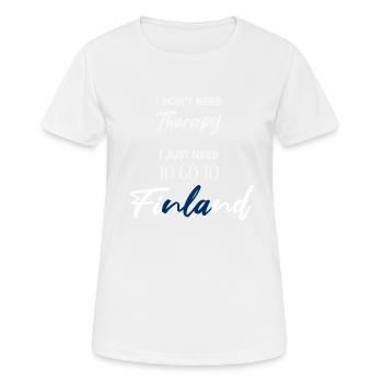 Finnland Geschenkidee finnische Flagge lustig - Frauen T-Shirt atmungsaktiv - Weiß - Vorne - AI Model Female 172 dark (172cm)