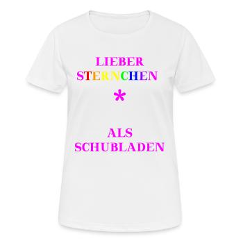 Lieber Sternchen als Schubladen Geschenkidee - Frauen T-Shirt atmungsaktiv - Weiß - Vorne - AI Model Female 172 dark (172cm)
