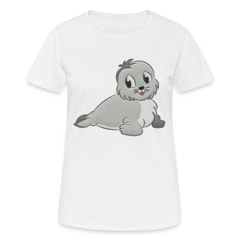 jouet en peluche Robbe - T-shirt respirant Femme - blanc - Devant - AI Model Female 172 dark (172cm)
