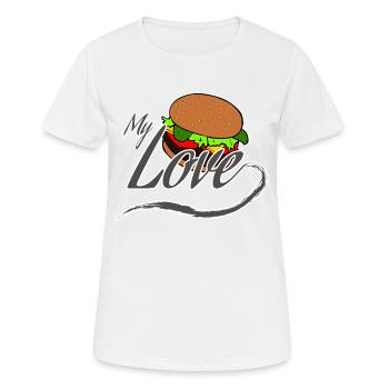 hamburger - T-shirt respirant Femme - blanc - Devant - AI Model Female 172 dark (172cm)