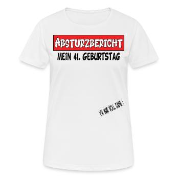 41. Geburtstag Gästebuch - Frauen T-Shirt atmungsaktiv - Weiß - Vorne - AI Model Female 172 dark (172cm)