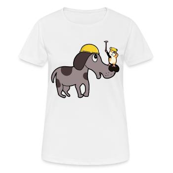 Hausmeister Handwerker Berufe Hund Hamster Job - Frauen T-Shirt atmungsaktiv - Weiß - Vorne - AI Model Female 172 dark (172cm)