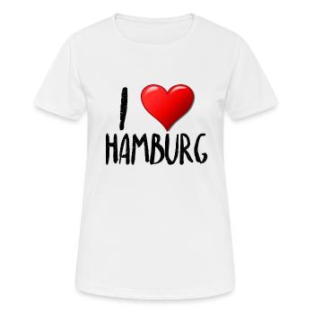 I Love Hamburg - Frauen T-Shirt atmungsaktiv - Weiß - Vorne - AI Model Female 172 dark (172cm)