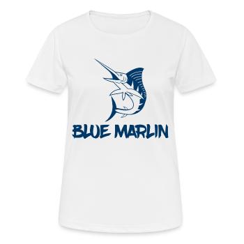 Angler - Angelsport - Blue Marlin - Geschenk - Frauen T-Shirt atmungsaktiv - Weiß - Vorne - AI Model Female 172 dark (172cm)