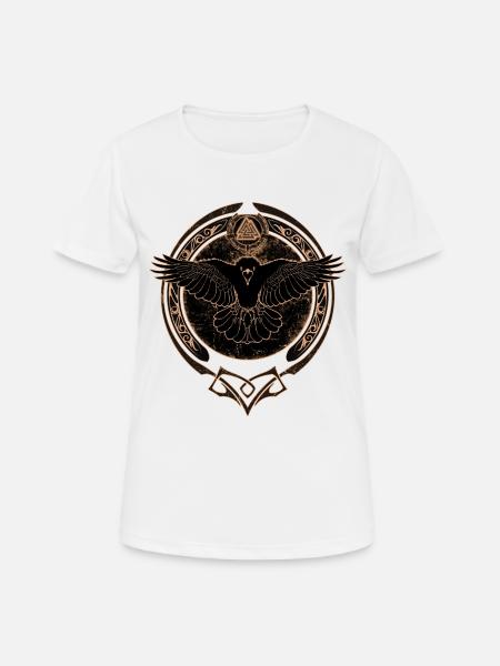 Valknut Rabe - Frauen T-Shirt atmungsaktiv - Weiß