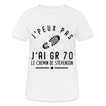J'peux pas j'ai GR 70 sport randonnée - T-shirt respirant Femme - blanc - Devant - AI Model Female 172 dark (172cm)