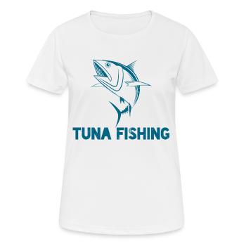 Angler - Angelsport - Thunfisch - Geschenk - Frauen T-Shirt atmungsaktiv - Weiß - Vorne - AI Model Female 172 dark (172cm)