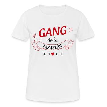 Mariage Copine Gang De la Mariée - T-shirt respirant Femme - blanc - Devant - AI Model Female 172 dark (172cm)