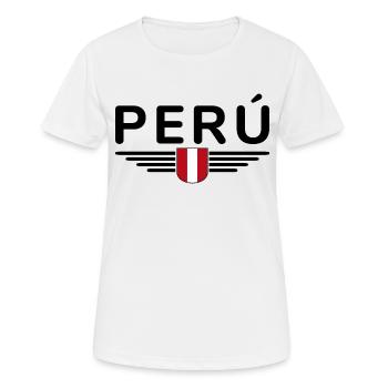 Pérou Design – Couleurs des Andes - T-shirt respirant Femme - blanc - Devant - AI Model Female 172 dark (172cm)