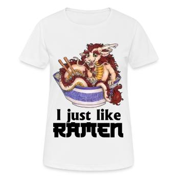 Witziger Ramen Nudel Drache Essen Japan Geschenk - Frauen T-Shirt atmungsaktiv - Weiß - Vorne - AI Model Female 172 dark (172cm)
