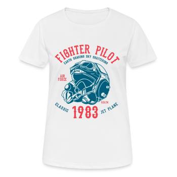CLASSIC JET PLANE - pilotes de jet de combat shirt design - T-shirt respirant Femme - blanc - Devant - AI Model Female 172 dark (172cm)