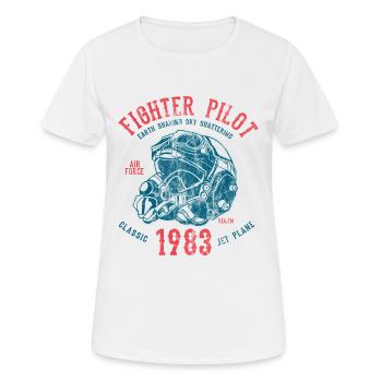 Pilote de chasse - pilotes de chasse de jet shirt design - T-shirt respirant Femme - blanc - Devant - AI Model Female 172 dark (172cm)