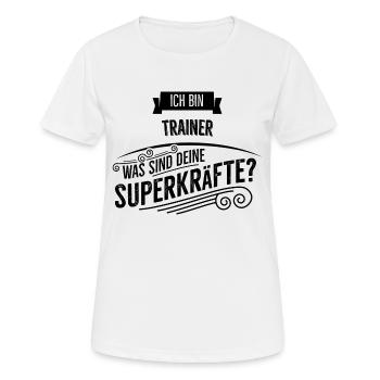 Trainer - Frauen T-Shirt atmungsaktiv - Weiß - Vorne - AI Model Female 172 dark (172cm)