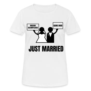 GERADE VERHEIRATET - Frauen T-Shirt atmungsaktiv - Weiß - Vorne - AI Model Female 172 dark (172cm)