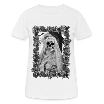 Nonne des Todes - Frauen T-Shirt atmungsaktiv - Weiß - Vorne - AI Model Female 172 dark (172cm)