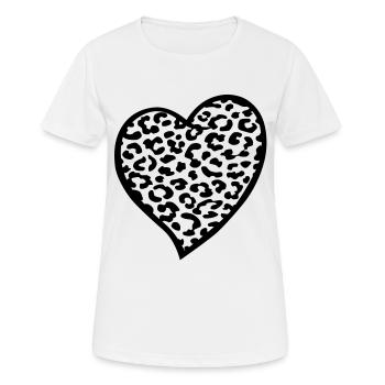 Leo Heart - Frauen T-Shirt atmungsaktiv - Weiß - Vorne - AI Model Female 172 dark (172cm)