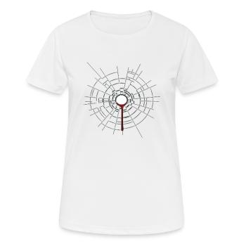 Trou de balle. Cool. Cadeau. Drôle. - T-shirt respirant Femme - blanc - Devant - AI Model Female 172 dark (172cm)