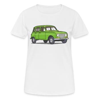R4 (Voiture) - T-shirt respirant Femme - blanc - Devant - AI Model Female 172 dark (172cm)