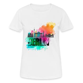 Berlin Deutschland Germany Skyline Stadt City - Frauen T-Shirt atmungsaktiv - Weiß - Vorne - AI Model Female 172 dark (172cm)