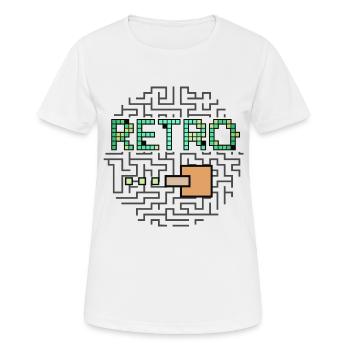 Retro Text & Maze Shooter Game - Women's Breathable T-Shirt - white - Front - AI Model Female 172 dark (172cm)