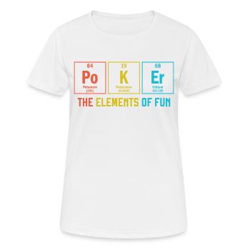 Poker Periodic Table Funny Texas Holdem Chemistry - Women's Breathable T-Shirt - white - Front - AI Model Female 172 dark (172cm)