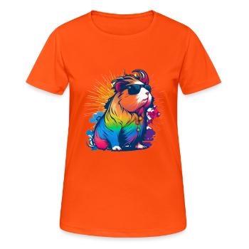 Cobaye - T-shirt respirant Femme - orange néon - Devant - AI Model Female 172 dark (172cm)