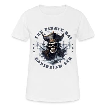 Pirate Skull Jolly Roger Costume Gift - Women's Breathable T-Shirt - white - Front - AI Model Female 172 dark (172cm)