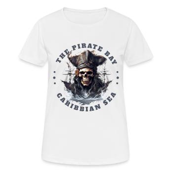 Pirat Totenkopf Jolly Roger Kostüm Geschenkidee - Frauen T-Shirt atmungsaktiv - Weiß - Vorne - AI Model Female 172 dark (172cm)